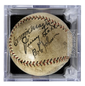 Circa 1928 Philadelphia Athletics Multi-Signed Baseball with Hall of Famers Connie Mack and Jimmie Foxx